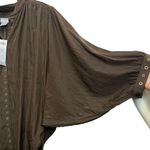 Chico's CHICO’s Brown Ring Trim Top Batwing 3/4 Sleeve Top Blouse Sz 0 Photo 3