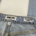 Skinny Fries Straight Fit Block Cutout Pockets Light Wash Jeans Blue Size 0 Photo 2