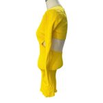 ZARA Yellow Canelado Amarelo Ribbed cut out long sleeve sweater dress size small Photo 4