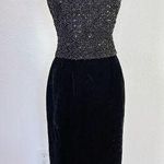 I.B. Diffusion Vintage 1990 Black Velvet Midi Sheath Skirt Photo 0