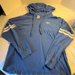 PINK - Victoria's Secret PINK Victoria’s Secret Pullover Hoodie Shirt Size Medium Blue/White Photo 0