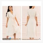 Rachel Parcell Striped Ruffled Hi Low Wrap Dress Photo 1