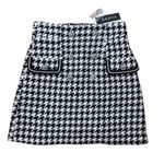 Gracia NWT Houndstooth Black White Gray Mini Skirt Small Photo 0