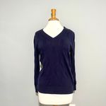 Arach & Cloz NEW NWT  Navy Blue Vneck Pullover Sweater Photo 2