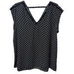Daniel Rainn Nordstrom DR2 Black & White Polka Dot Sleeveless Blouse Size Large Photo 1