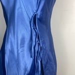 Frederick's of Hollywood Vintage Fredrick’s of Hollywood Blue Satin mini tie up slip dress size small Photo 1