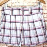 Roxy Y2K Pleated Front Low Rise Plaid Shorts Photo 1