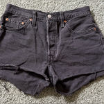 Levi's Levi’s 501 Black Cut Off Jean Shorts Button Fly Denim High Rise Womens Size 28 Photo 0