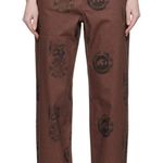 Miaou Graphic Brown Fargo Straight Leg Trousers Size Medium Photo 0