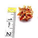 Vintage clip on‎ cluster floral earrings orange rhinestone plastic Orange Photo 5