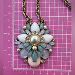 Gloria Vanderbilt Elegant Purple Pink Blue Floral Pendant pearl crystal Necklace Photo 3