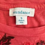 Sundance Coral Floral Embroidered Tee Flutter Ruffle Short Sleeves Boho Size S Orange Photo 4