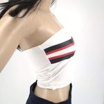 PINK - Victoria's Secret Victoria’s Secret PINK Bandeau Tube Top Crop Top White Striped Tank NWT - Size S Photo 3