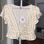 Princess Polly  Floral Crop V Neck Tie At Front Top Photo 2