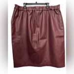 Skies Are Blue  Curvy Burgundy Faux Leather Pencil Skirt Size 2X Elastic Back NWT Photo 2