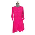 ZARA  Trafaluc Bright Pink Polka Dot Ruched Asymmetrical Dress Photo 1