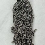 Silver Tone Open Buckle Tassel Metal Chain Link Belt One Size (OS) Y2K ✨ Photo 11