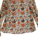 Raga Bell Sleeve Button-down Top Women's Small Vintage Floral Beige Gold Stripes Photo 5