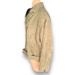 Ted Baker Louiey Convertible Perforated Suede Biker Moto Jacket Olive Green Photo 4