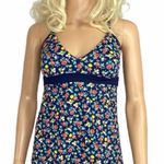 Lands End floral ditsy blue laced back tankini top UPF 50 size 12D No Pads Photo 5