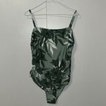 Cupshe One Piece Swimsuit Square Neck Palm Leaf Print Green Women’s XL 16-18 Photo 2