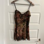 Urban Outfitters Elodie Floral Mesh Mini Dress Brown Green Size M Photo 1