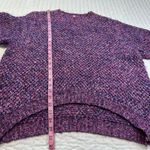 Raga  Anthropologie Rita Women's Metallic Purple Knit Crew Neck  Chunky Sweater Photo 4