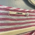 J Brand Tee Pink & White Striped Cap Sleeve Slub Tissue Tee Sz XS GUC Curved Hem Photo 1