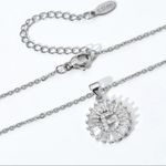 Silver Initial Crystal Pendant Necklace A Photo 3