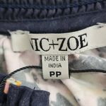 Nic+Zoe Navy Floral Blouse NWT Size PP Dark Blue Floral Top Navy and Pink Top Photo 6