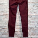 Good American Good legs 0 25 burgundy skinny mid rise cut #292-A pockets zip Photo 6