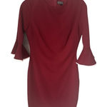 The Limited  Bodycon Long Bell Sleeve Dress Size Small Holiday Party Burgundy Photo 0