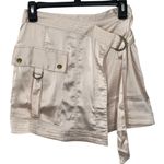 Anthropologie NWT‎ By  Silky Utility Mini Skirt Pink Rose Size 2 Satin Photo 4