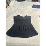 Knox Rose  Blouse Women's Large Black Lace Upper Babydoll Sleeveless V-Neck Top Photo 7