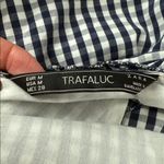 ZARA Trafaluc Blue & White Gingham Check Open Back Sleeveless Ruffle Mini Dress Photo 2