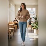 TCEC  Beige Ribbed Knitwear Photo 1