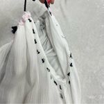 Q&A  Embroidered White navy small lined  boho Dress Photo 5