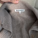 Reformation  Fantino Cashmere Collared Cardigan in Oatmeal Photo 3