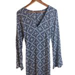 Lulus  Mandala Daydream‎ Medium Blue White Print Long Sleeve Maxi Dress Boho NWT Photo 2