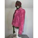 Style & Co Women's Vintage Retro. Pink Suede Leather Jacket L Photo 4