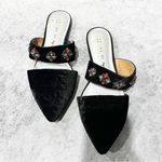 Free People Black Velvet Mules Jeweled Embellished Flats Size 9 Photo 1
