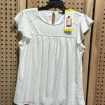 Adrianna Papell Womens Eyelet Lace Cap Sleeve Top White Lined NWT Photo 2