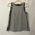 Madewell Black & White Tweed Frayed Edges Top Womens XS Tank Blouse Fringe Photo 0