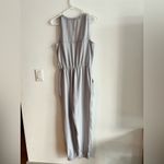Charming Charlie  Gray Sleeveless Jumpsuit Size S Drawstring Waist Casual Chic Photo 2