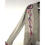 Anthropologie Sleeping on Snow Anthropologie Cardigan Size XS Embroidered Fringe Gray Photo 8