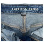 American Eagle  Shorts Womens 4 Blue Denim Mom Short High Rise Frayed Hem Stretch Photo 9