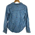 NEW Francesca's Mi Ami Chambray Embroidered Button Down Top Size XS Photo 1