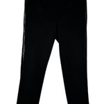 Laundry by Shelli Segal Pants Womens 6 Black Vegan Leather Tuxedo Stripe Neutral Photo 0