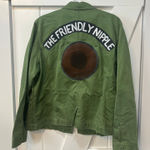 Friendly Nipple Patch Coat Breastfeeding Nursing Lactation Mom LL Bean Jacket XL Green Photo 0