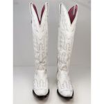 El Malcriado Womens Western Boots White Leather Embroidered Cowgirl Rodeo US 9 Photo 1